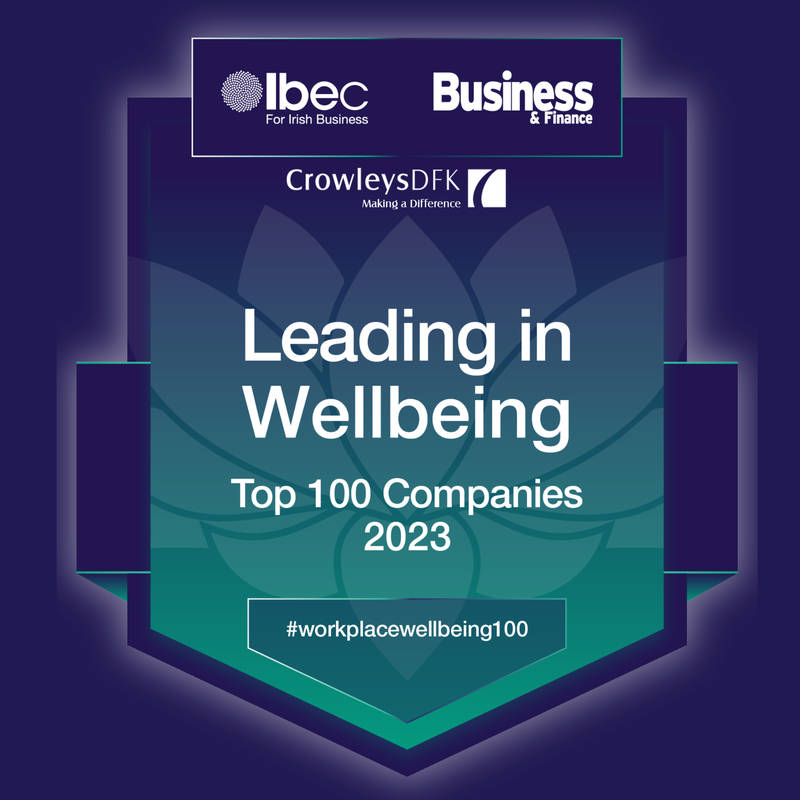  Crowleys DFK Recognised in Top 100 Companies Leading in Wellbeing 2023 